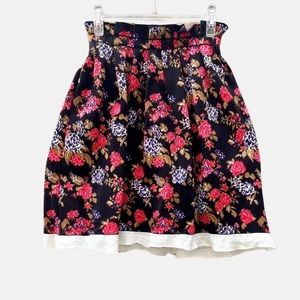 MSGM Milano Women's Black Floral Jacquard Knit Skirt Size Small S